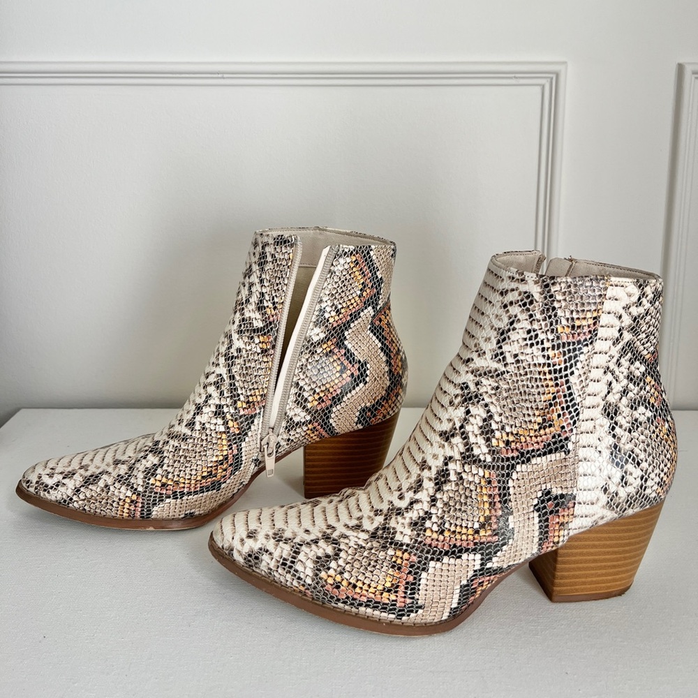 Free people Matisse vegan going west snake print booties